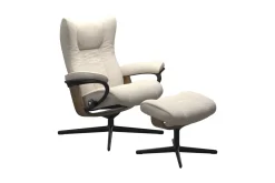 Stressless® Wing (M) Cross lenestol med krakk