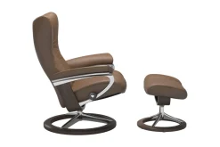 Stressless® Wing (M) Signature lenestol med krakk